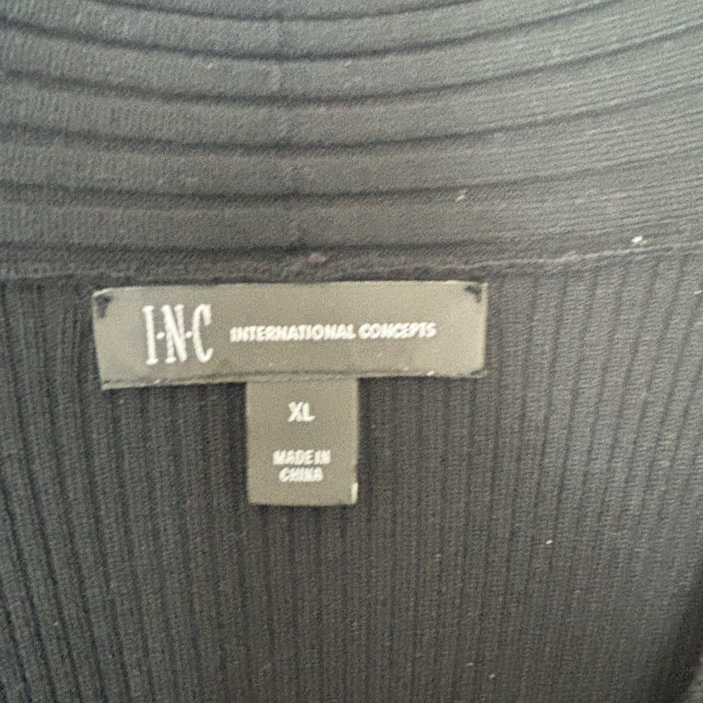 INC International Concepts Black V-Neck Sweater - Picture 2 of 4
